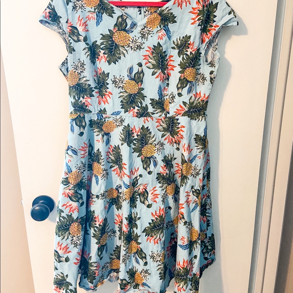 Retro Tropical fit & flare dress